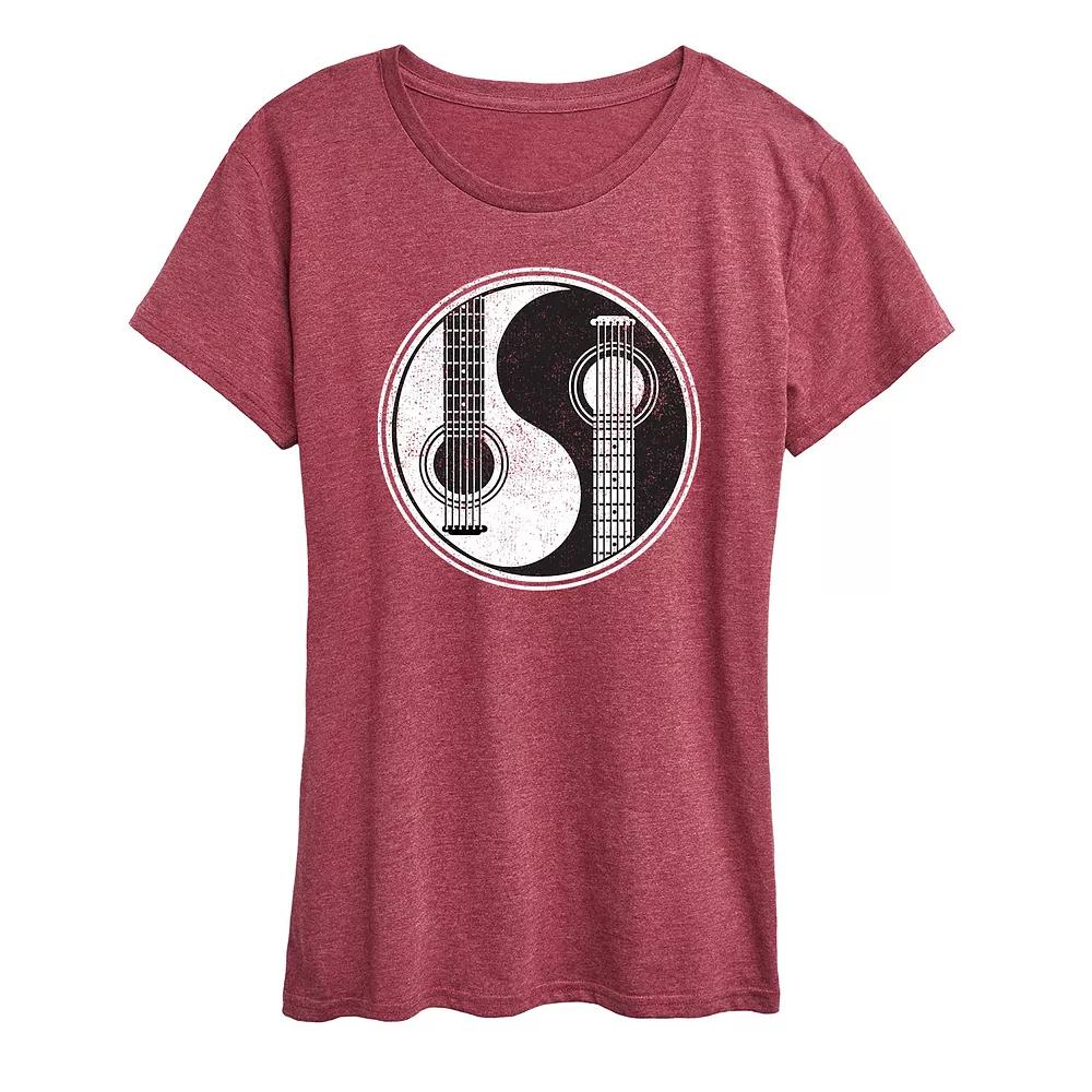 Women's Yin Yang Guitar Graphic Tee,  Product Image