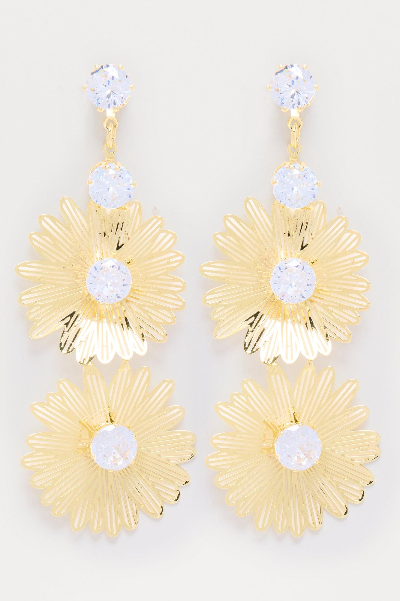 Ice Petal Earrings - Gold Product Image