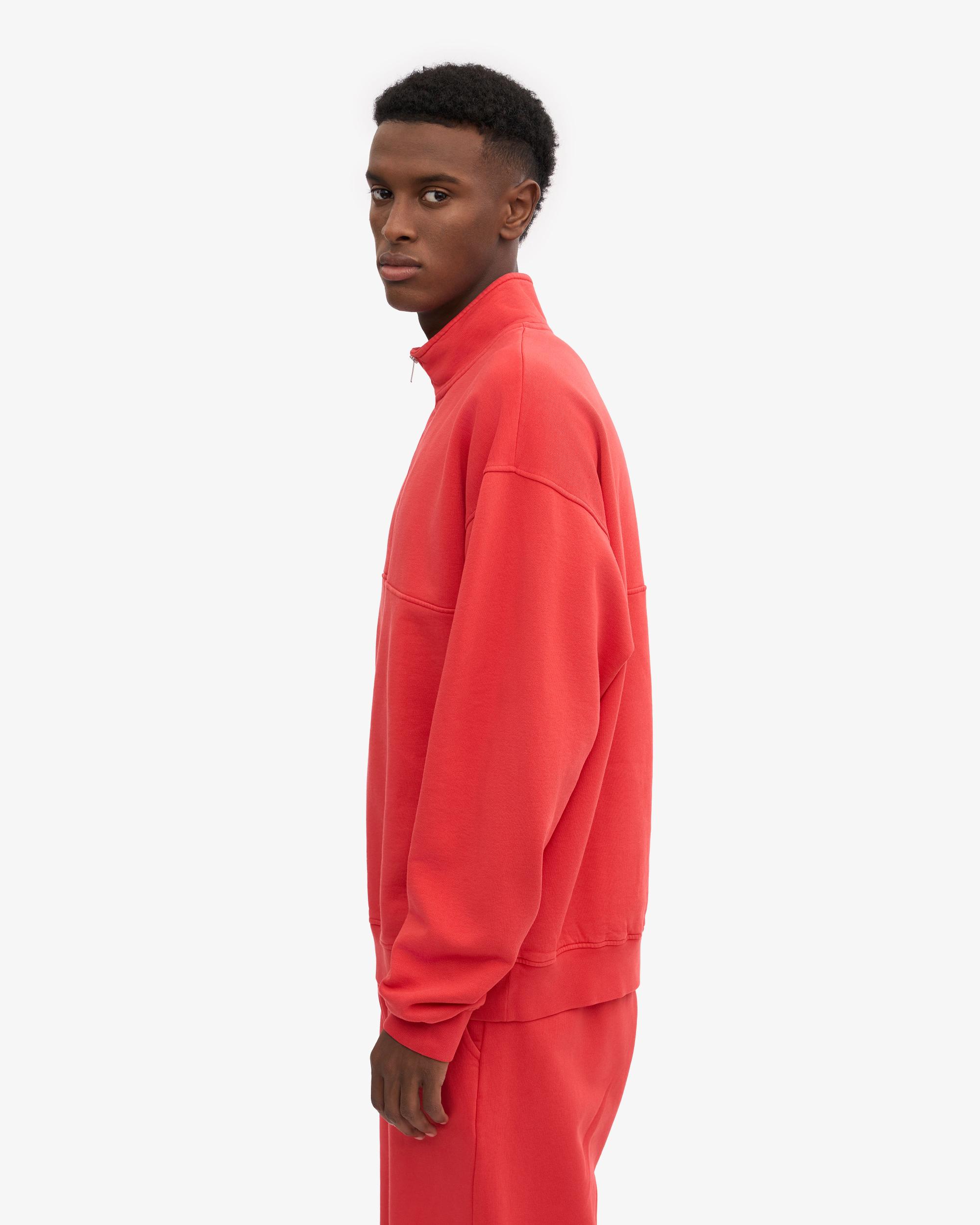 Organic Quarter Zip - Red Tangerine Product Image