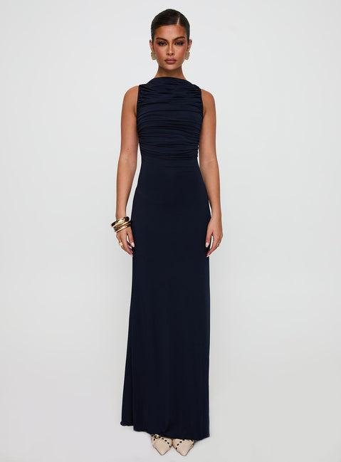 Undeniable Cut Out Maxi Dress Navy Product Image