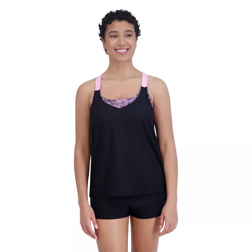 Women's ZeroXposur Comet UPF 30+ 2-in-1 Tankini Top, Size: Small, Slipper Bunches Product Image