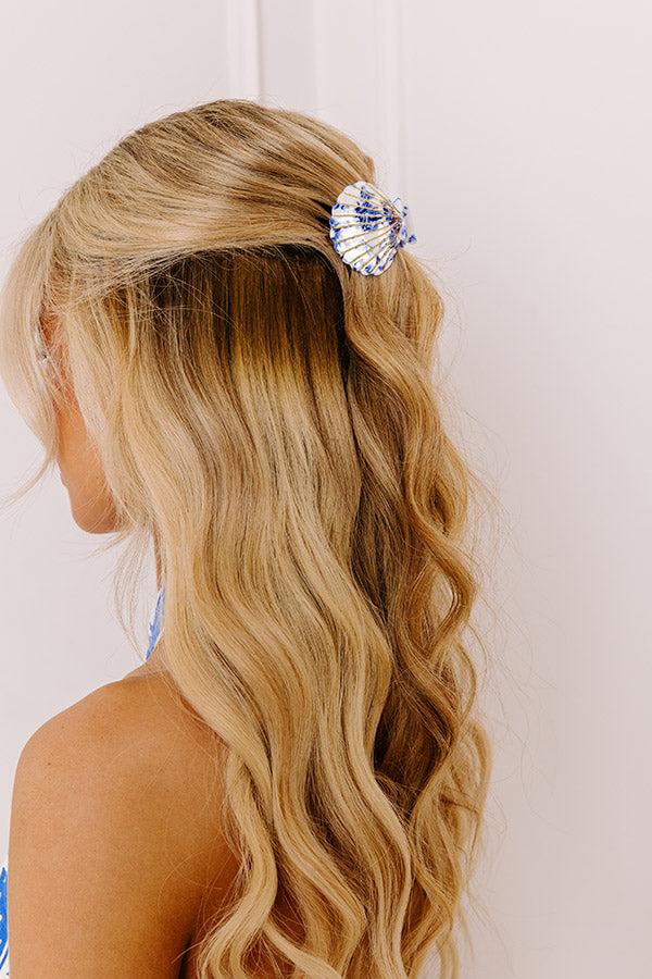 Collecting Seashells Hair Claw Clip in Blue Product Image