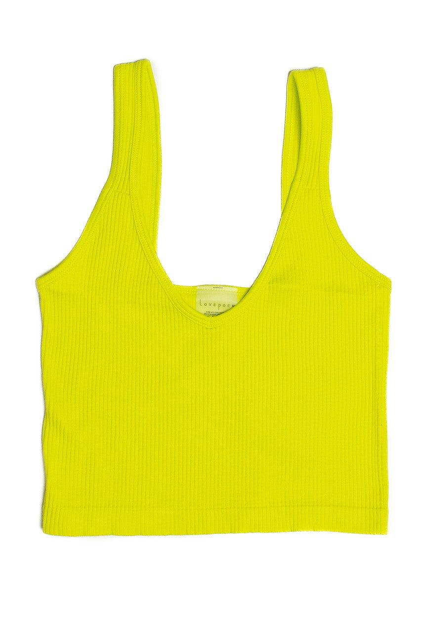Lime Seamless Crop V Tank Product Image