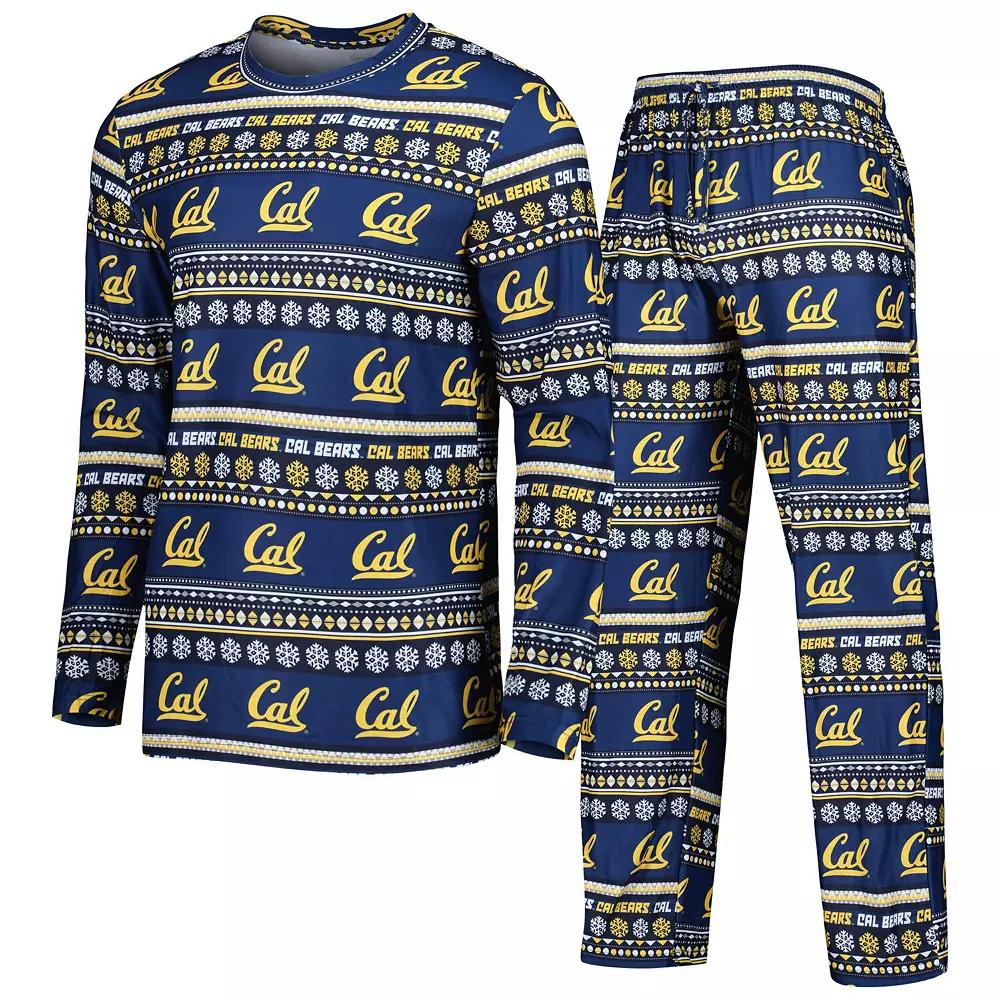 Men's Concepts Sport Navy Cal Bears Swivel Long Sleeve T-Shirt & Pants Sleep Set, Size: Large, Blue Product Image