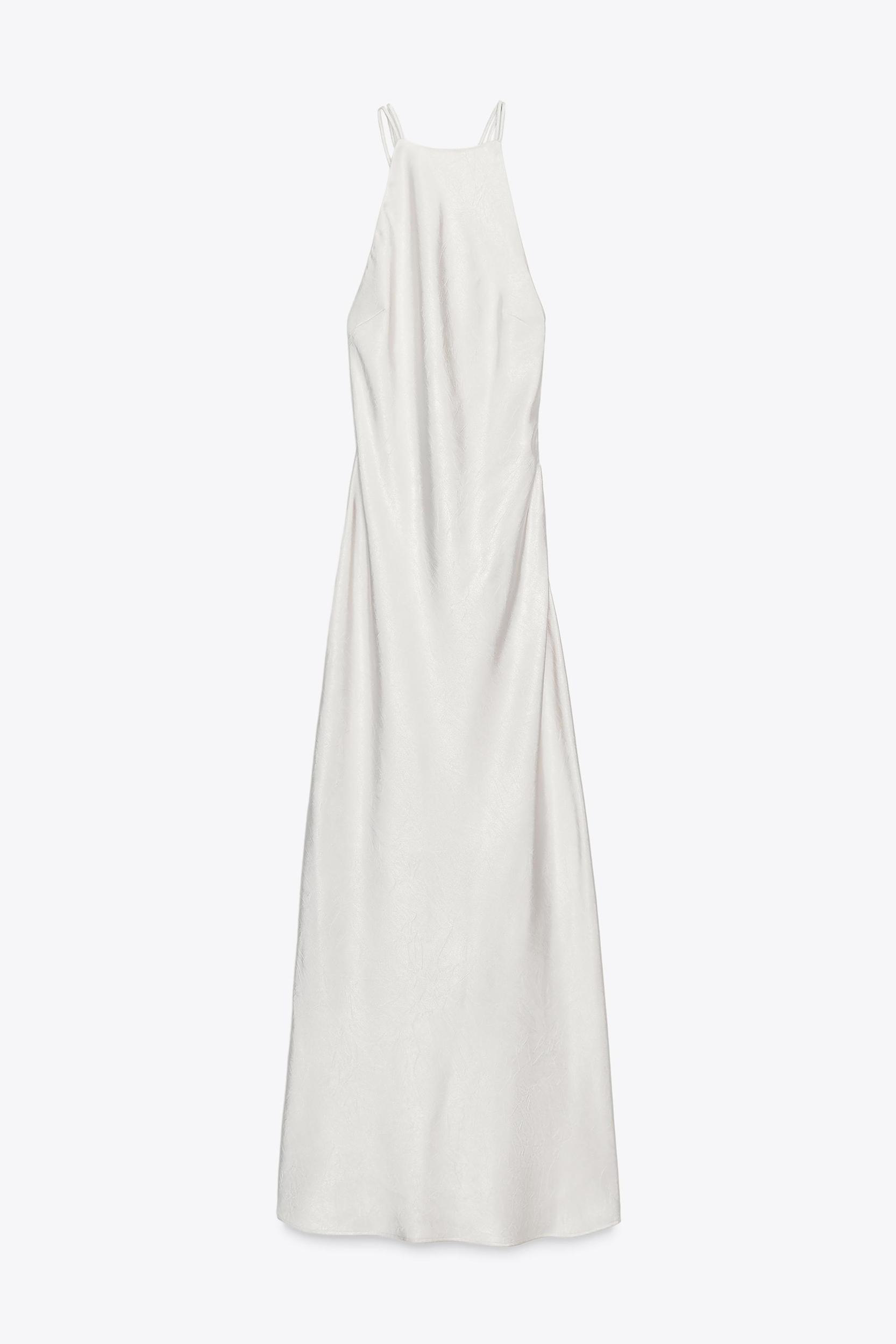 OPEN BACK SATIN EFFECT MIDI DRESS Product Image