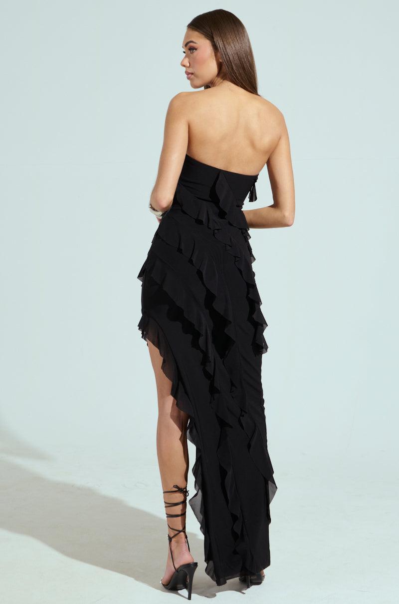 ELLA MESH BLACK TUBE DRESS Product Image