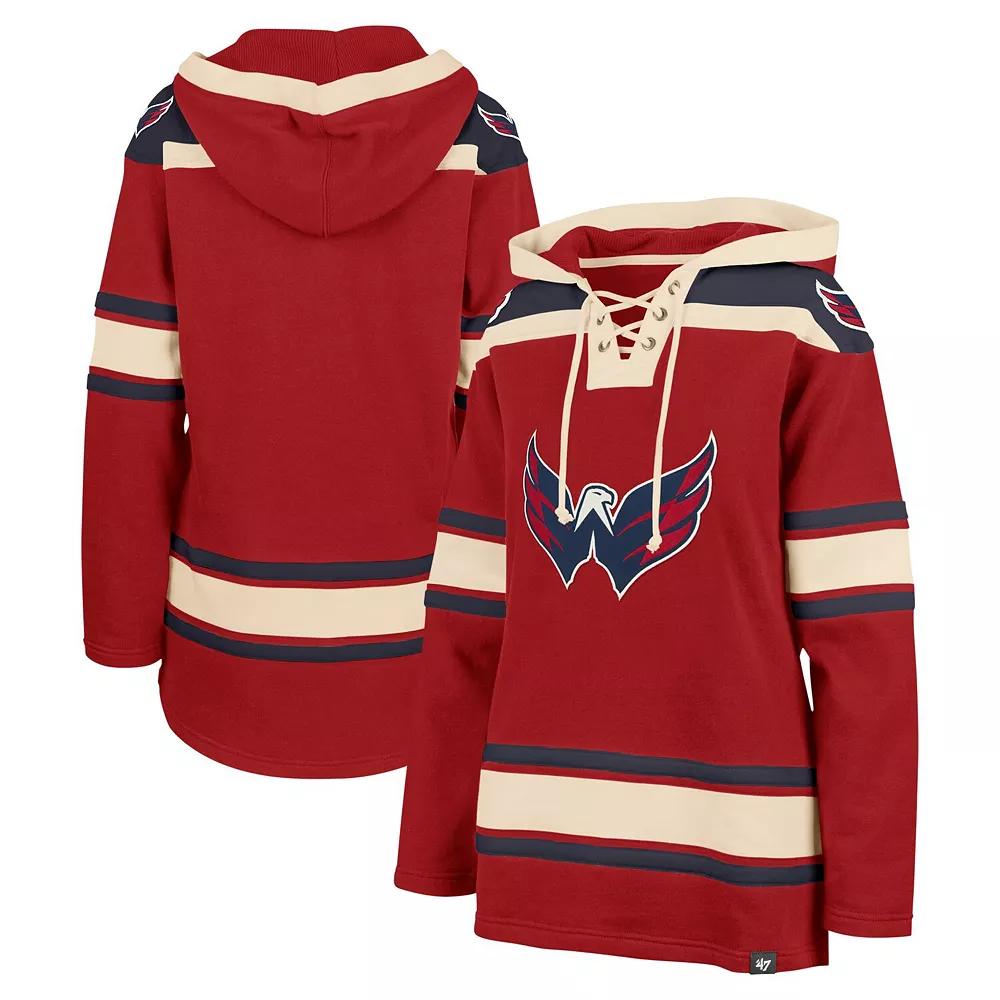 Women's '47 Red Washington Capitals Superior Lacer Pullover Hoodie,  Product Image