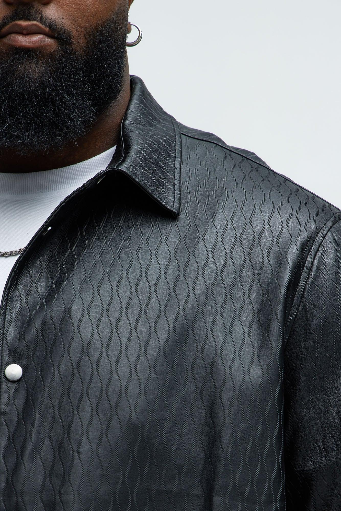 Cassidy Faux Leather Shirt - Black Product Image