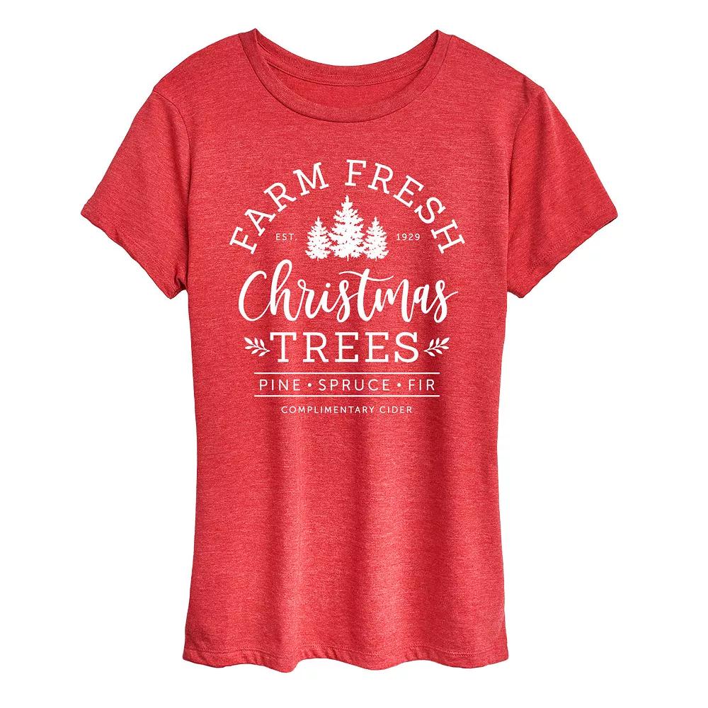 Women's Farm Fresh Christmas Trees Graphic Tee,  Product Image