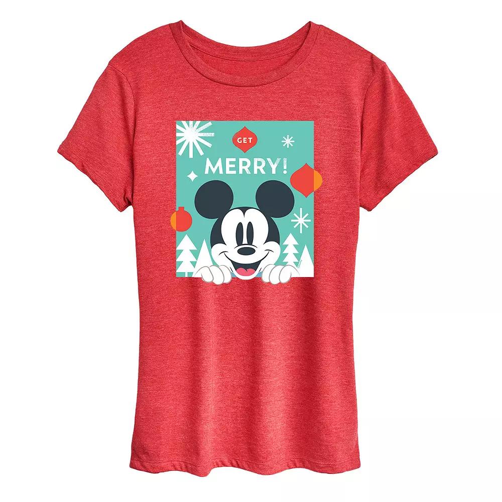 Disney's Mickey Mouse Women's Get Merry Graphic Tee, Girl's,  Product Image