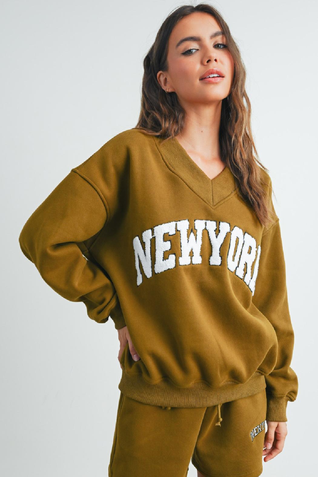 New York V Neck Sweatshirt Product Image