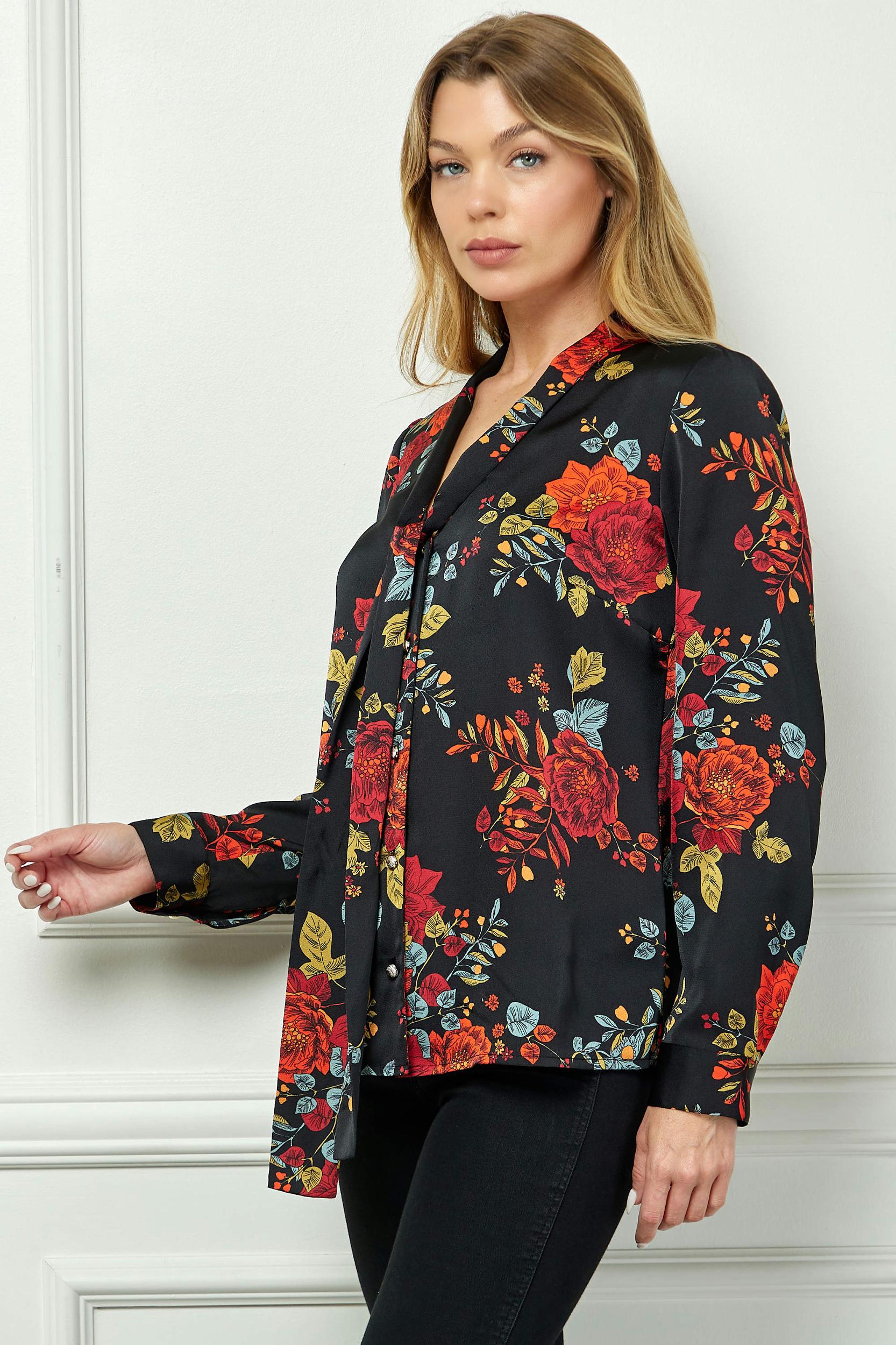 Elbow Sleeve Poncho Cutout Knot Back Bubble Blouse in Red Product Image