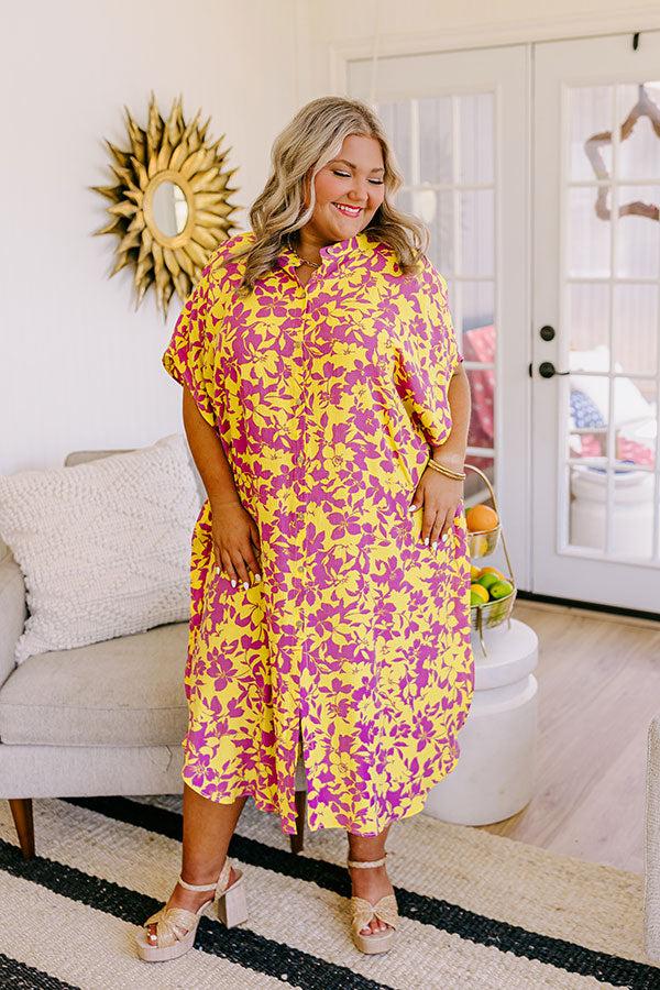 Resort Bound Floral Caftan Midi Curves Product Image