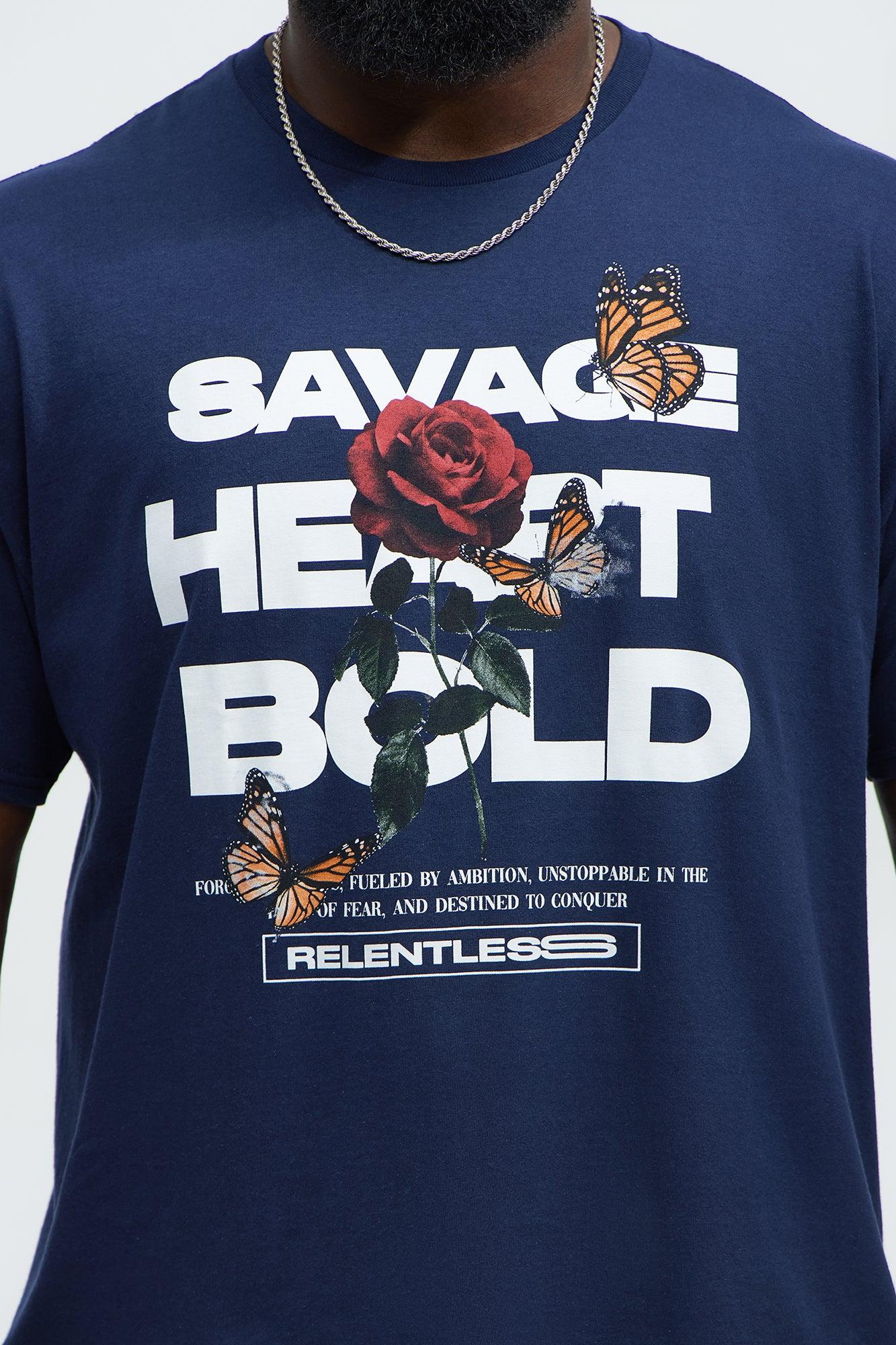 Savage Heart Bold Short Sleeve Tee - Navy Product Image