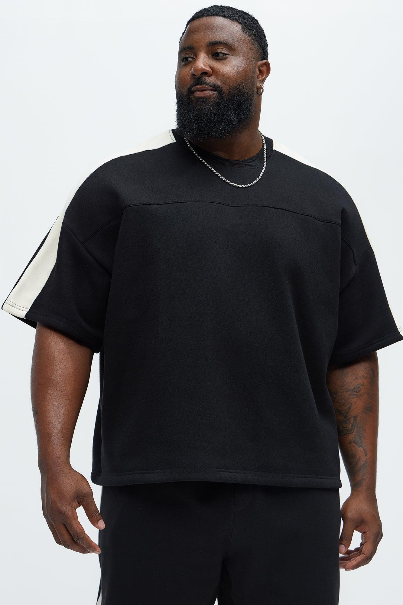 Tyson Oversized Heavyweight Striped Tee - Black Product Image