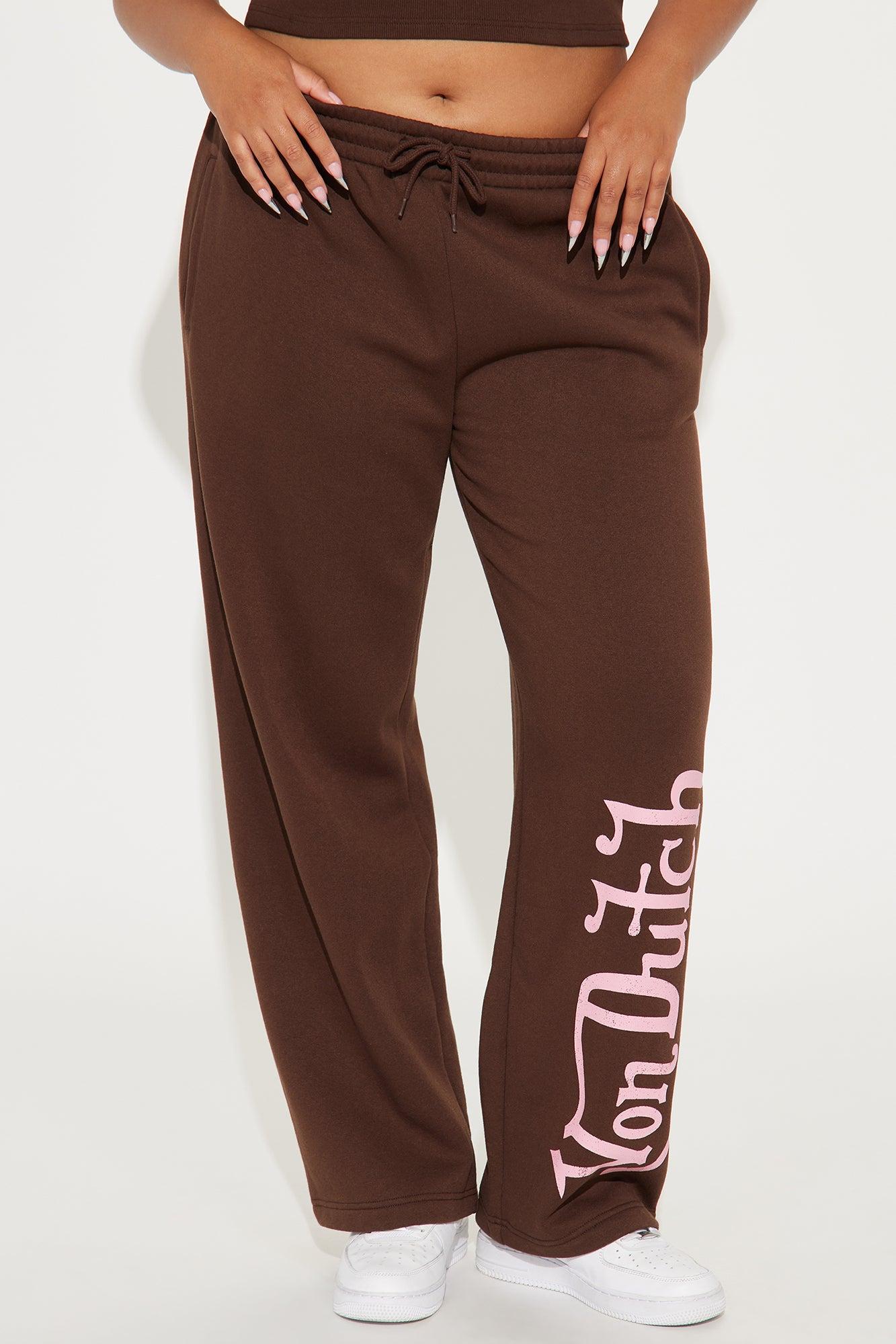 Von Dutch Washed Wide Leg Pant - Brown Product Image