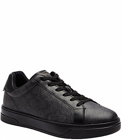 COACH Mens High Line Signature Logo Coated Canvas Sneakers Product Image