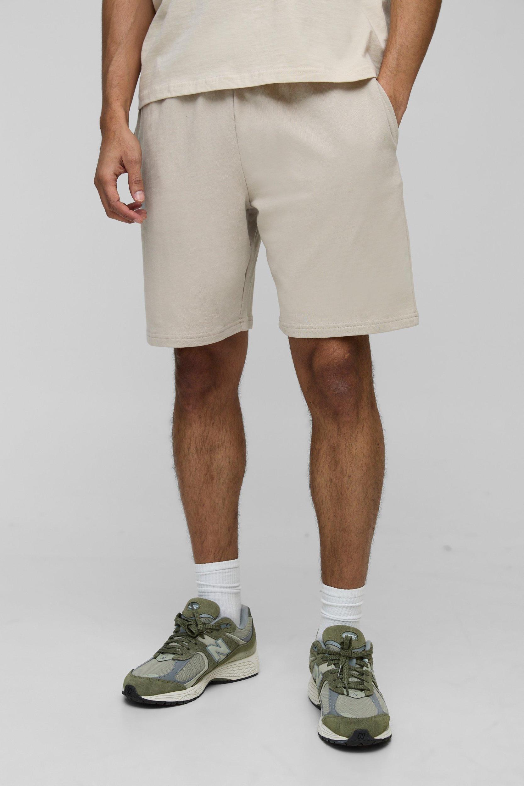 260GSM Loopback Basic Oversized Mid Length Short | boohooMAN USA Product Image