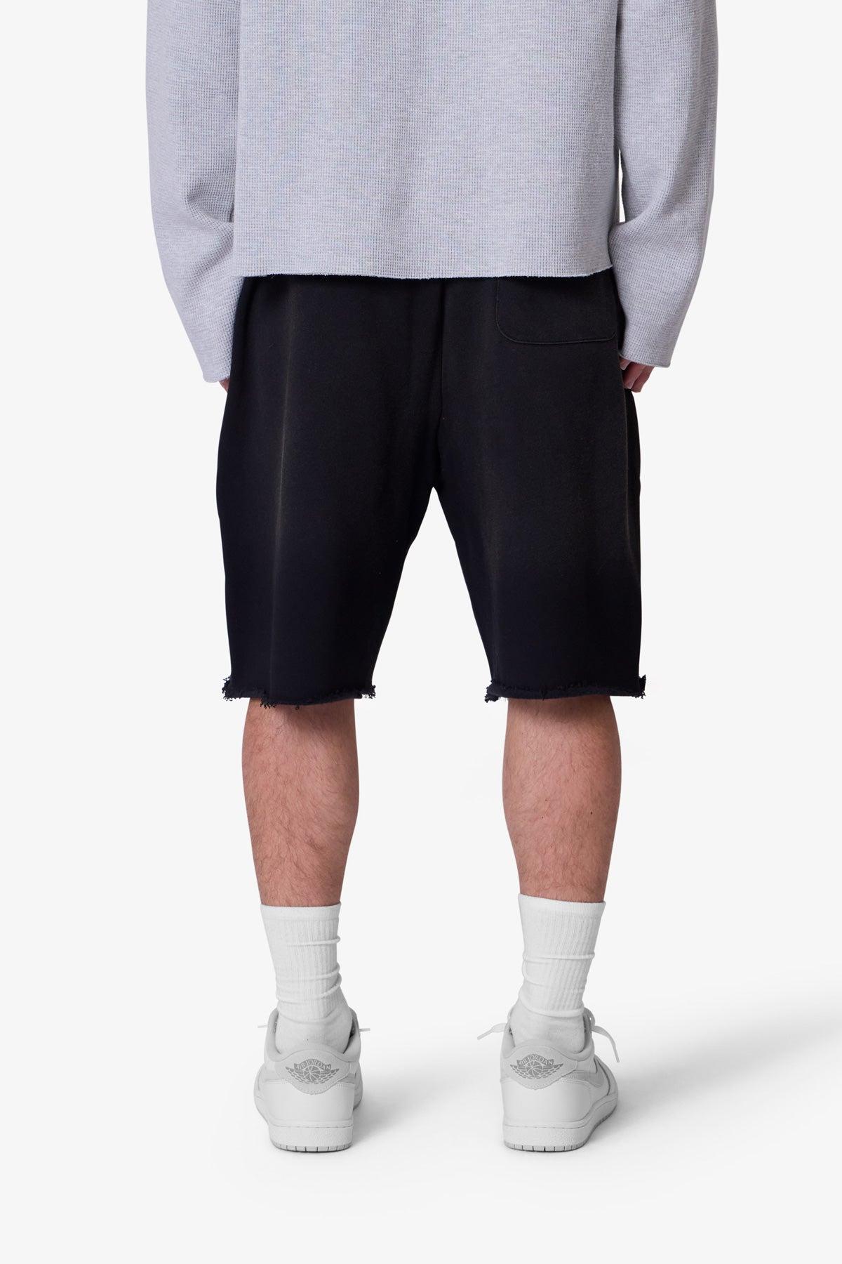 West Double Knee Sweatshorts - Washed Black Product Image