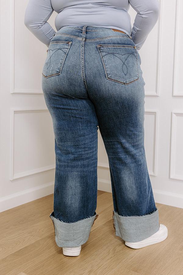 JUDY BLUE Wrenley High Waist Wide Leg Jean Curves Product Image