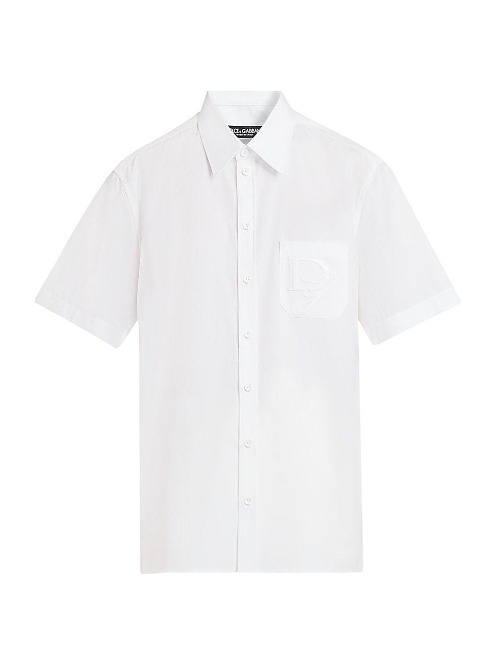 Mens Poplin Button-Front Short-Sleeve Shirt Product Image