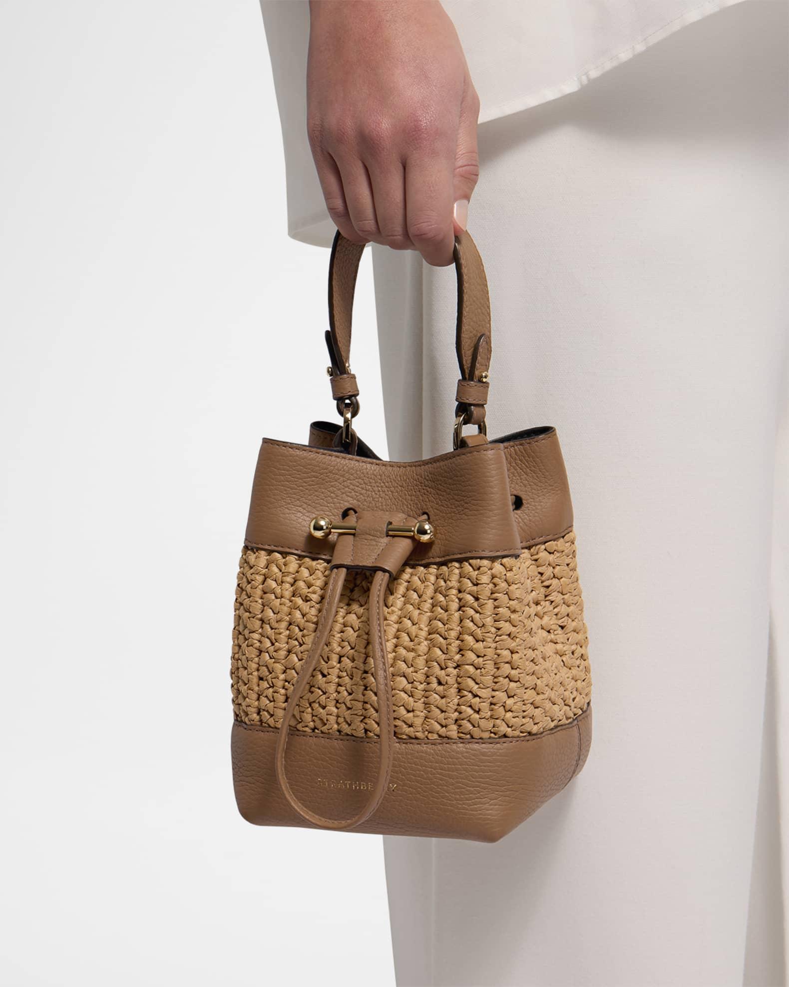 Osette Drawstring Raffia Bucket Bag Product Image