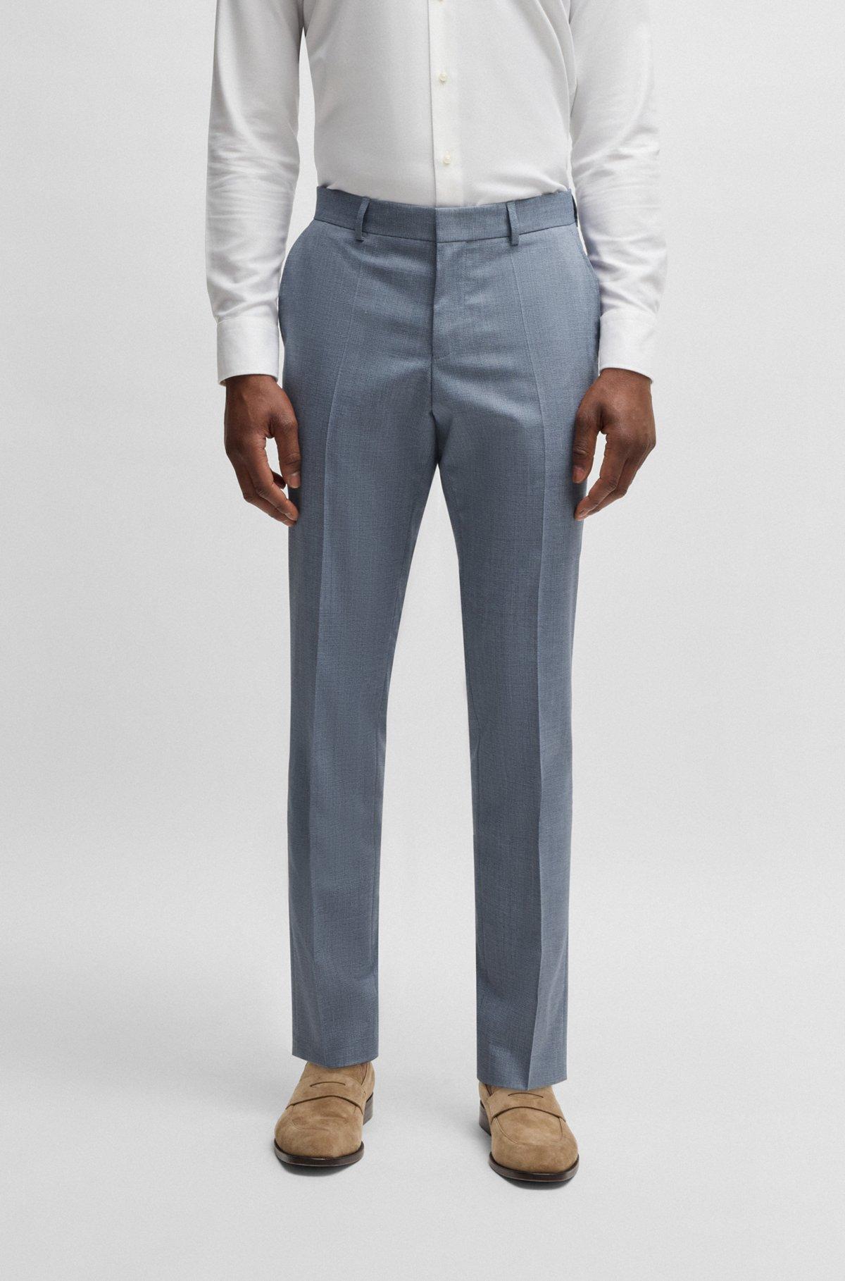 Formal trousers in a patterned virgin-wool blend Product Image
