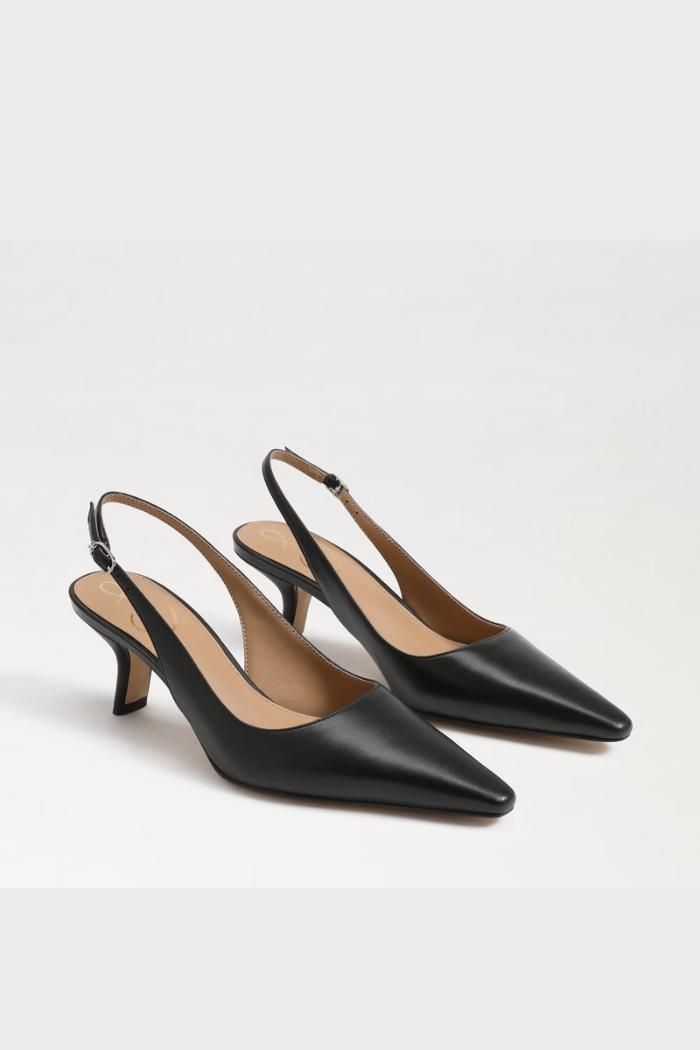 Bianka Slingback Pump - Black Leather Product Image
