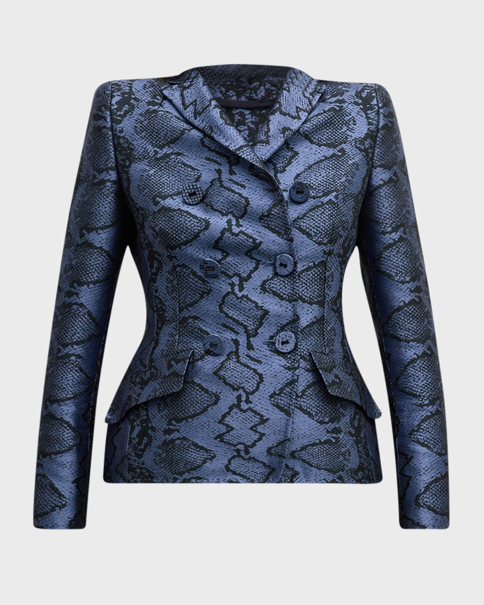 Snake Print Double-Breasted Jacket Product Image