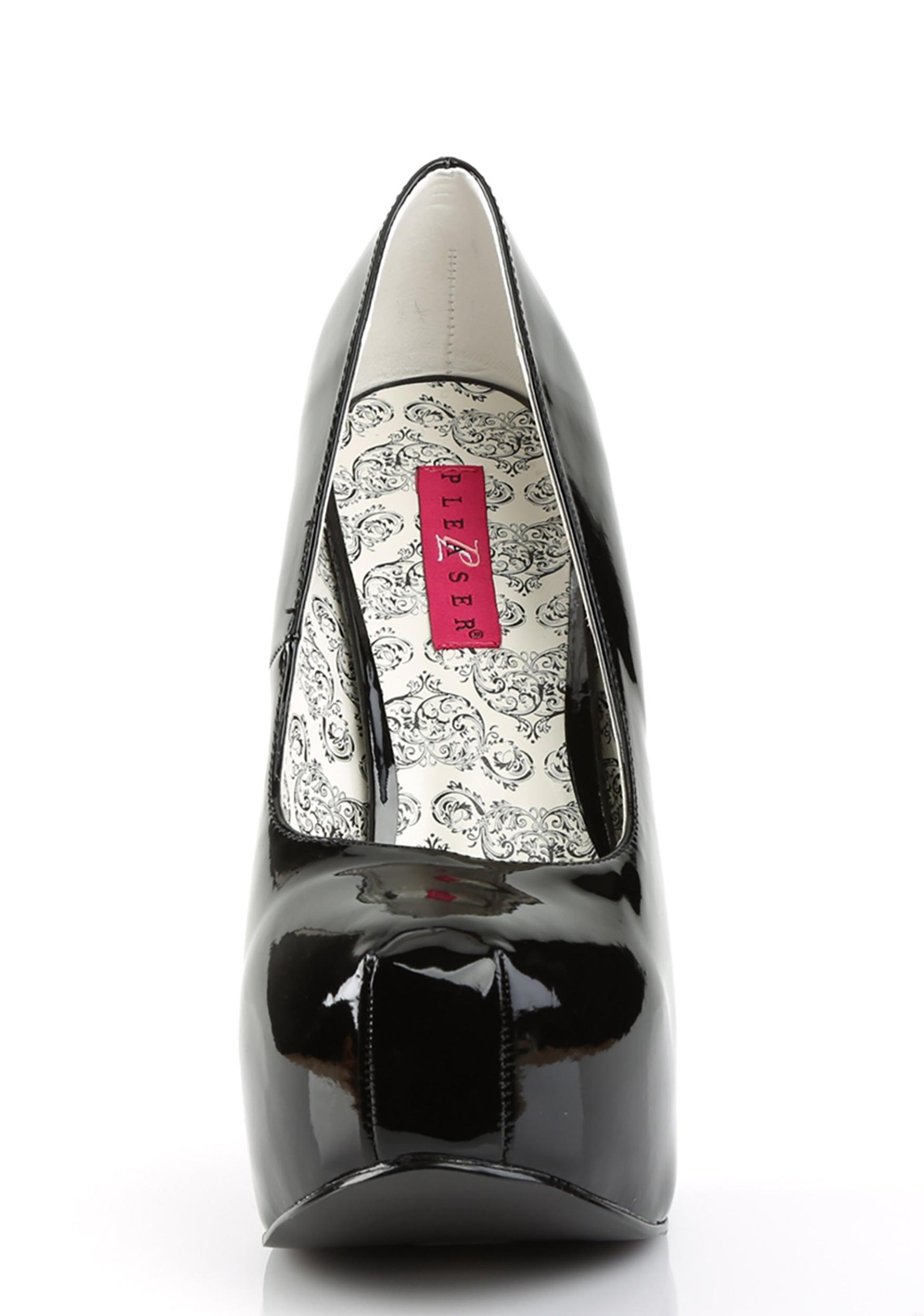 Pleaser Vinyl Platform Heels - Black Product Image