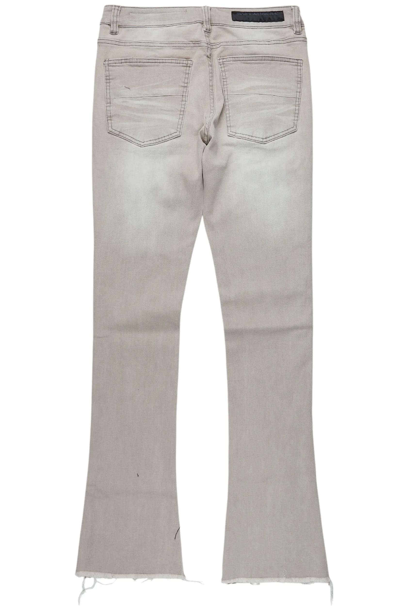 Edgar Grey/Yellow Patchwork Stacked Flare Jean Male Product Image