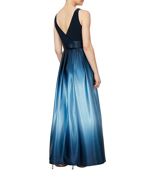 Ignite Evenings Sleeveless Round Neck Ombre Skirt Tie Waist Gown Product Image