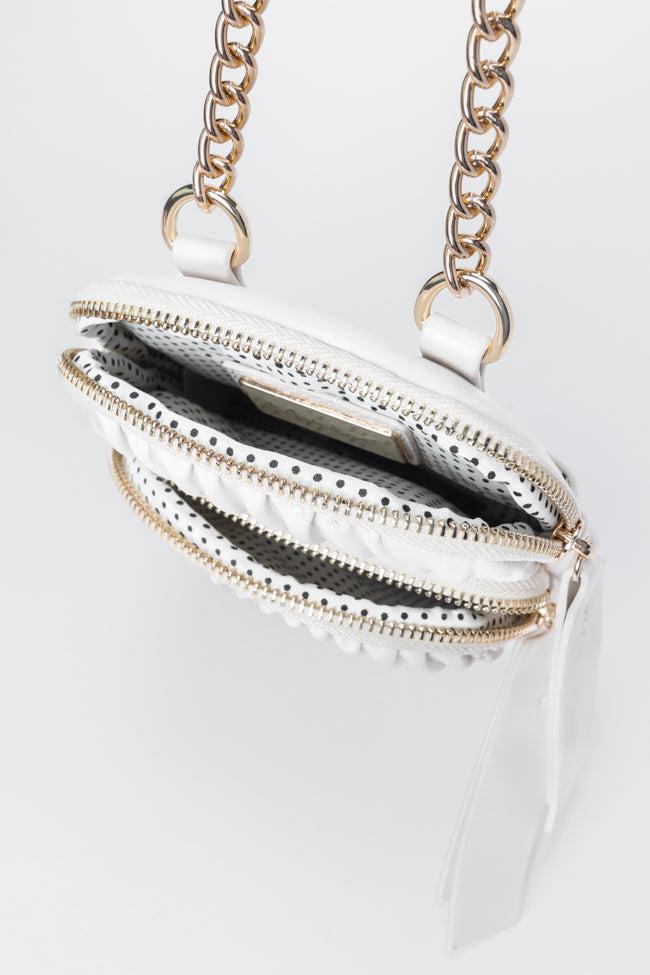 Ivory Ruched Crossbody Purse SALE Product Image