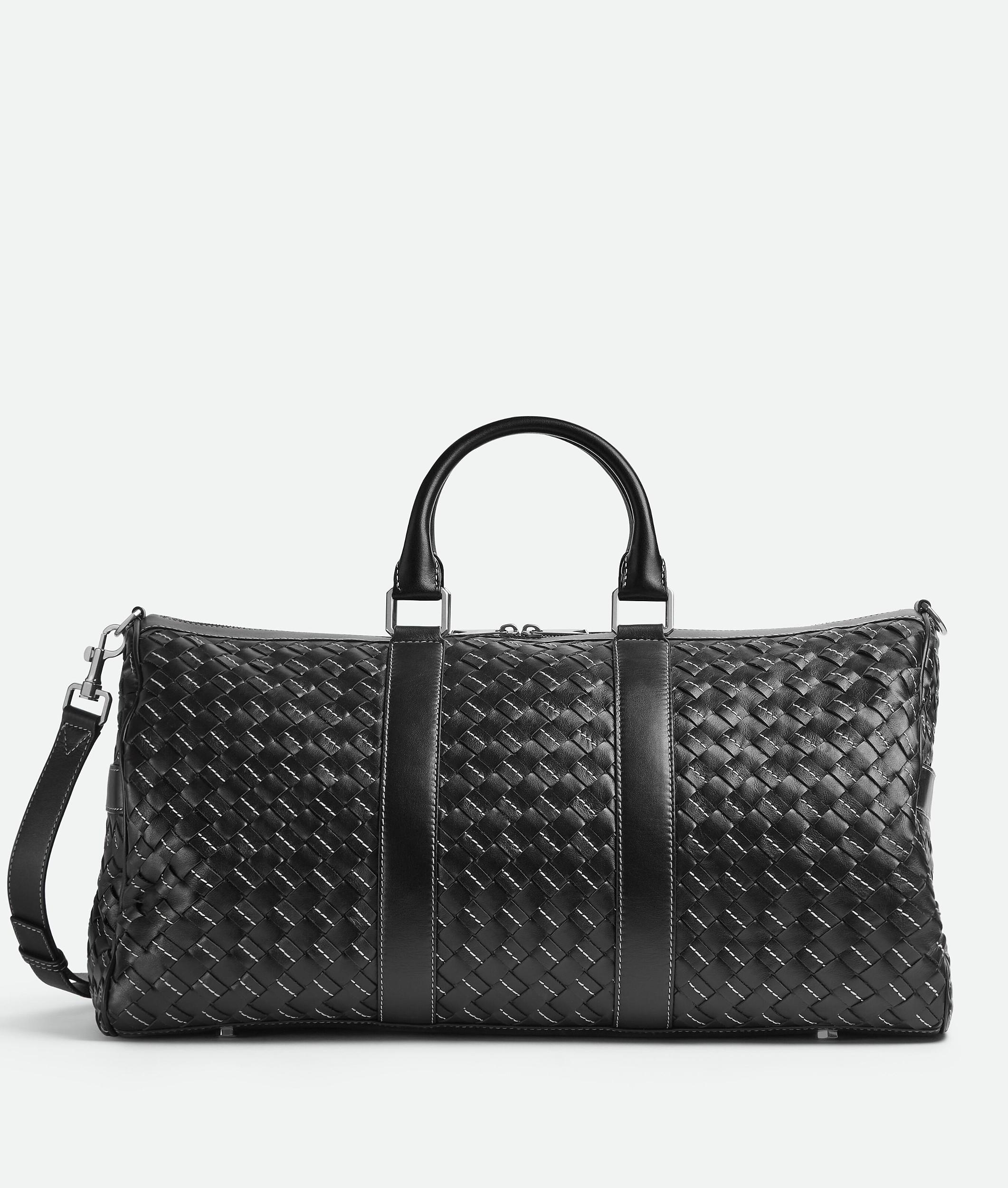 Men's Intrecciato Duffle in Black / Natural Product Image