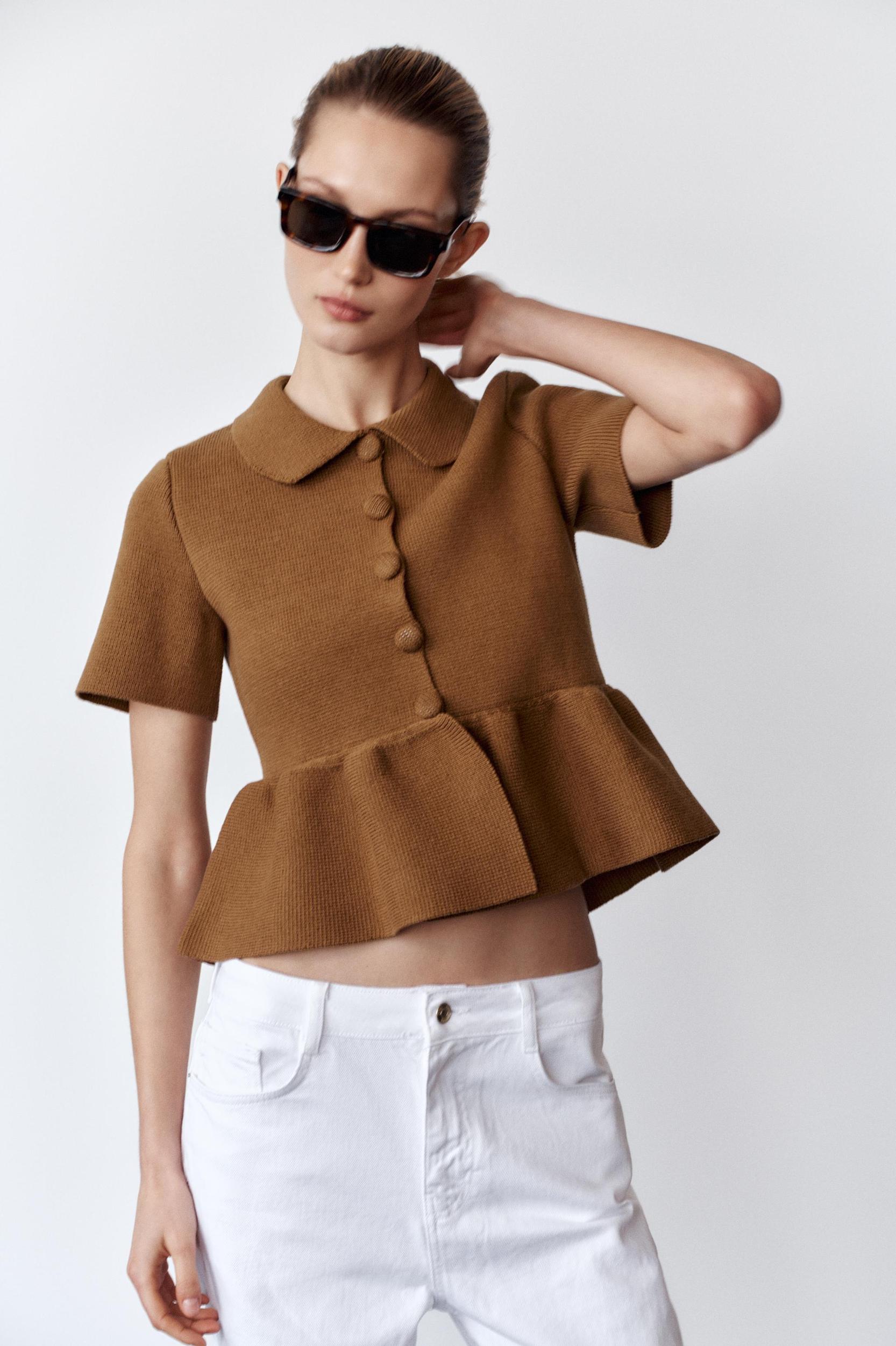 PEPLUM KNIT CARDIGAN Product Image