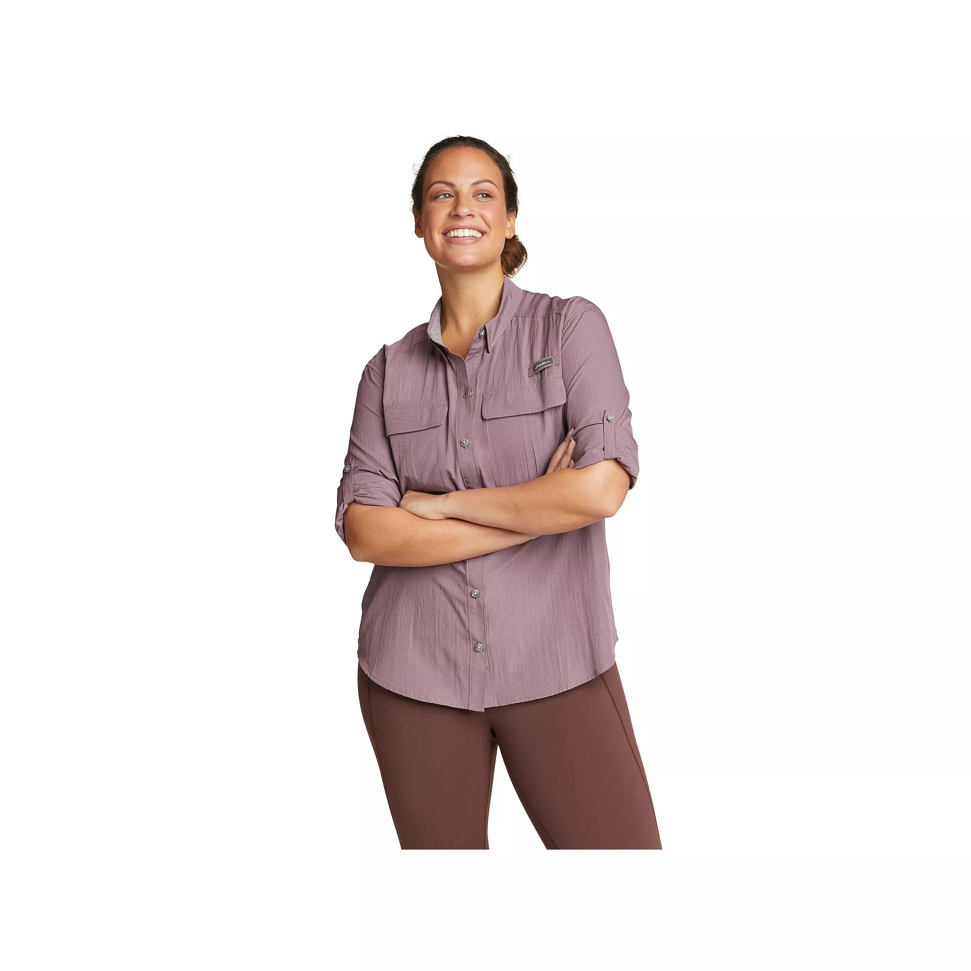 Women's Eddie Bauer Long Sleeve UPF Field Shirt, Size: XXL, Blue Product Image