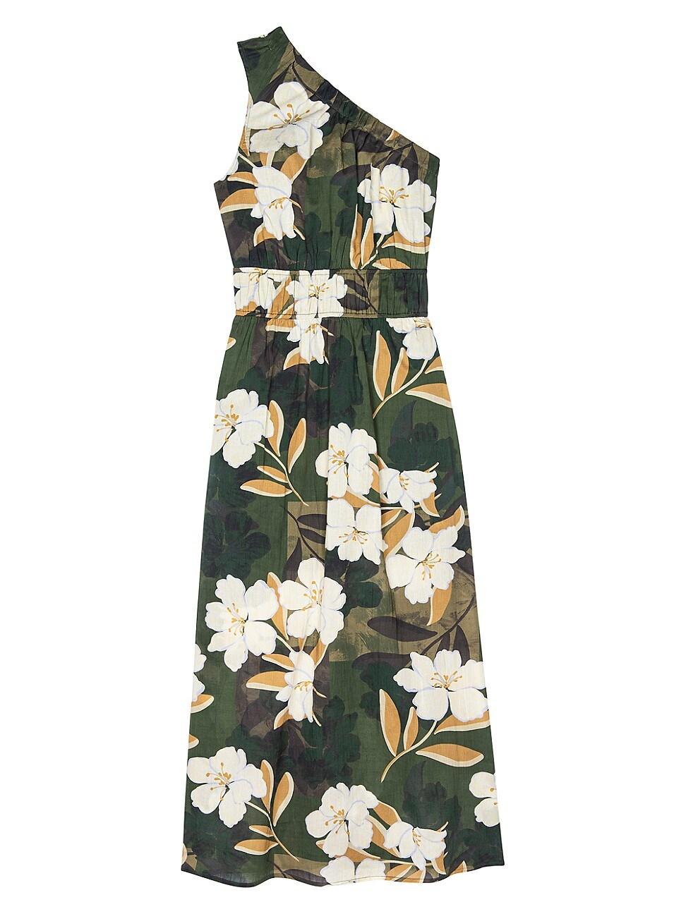 Womens Selani Floral Sleeveless One-Shoulder Midi-Dress Product Image