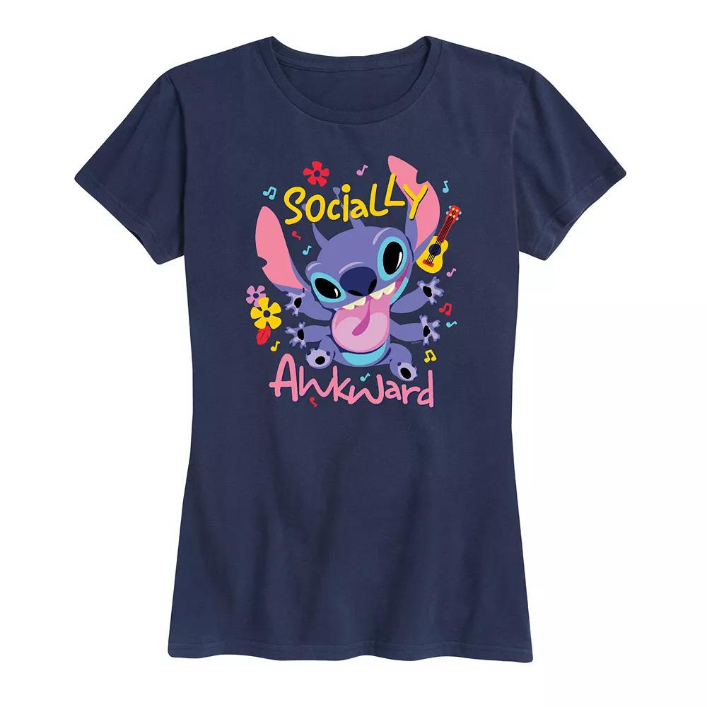 Disney's Lilo & Stitch Women's Socially Awkward Graphic Tee,  Product Image
