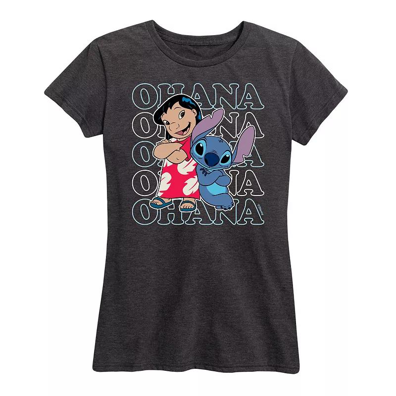 Disney's Lilo & Stitch Women's Ohana Repeated Graphic Tee,  Product Image