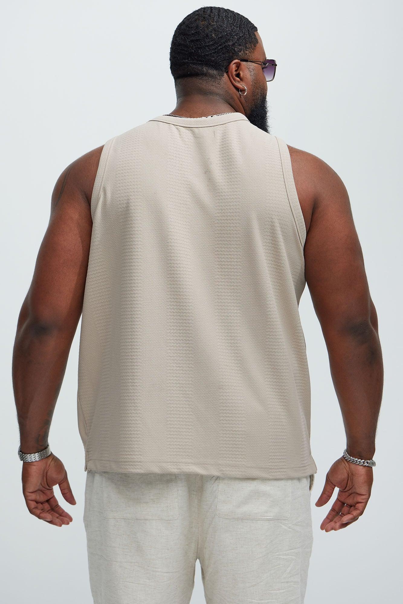 Angelo Textured Tank - Taupe Product Image
