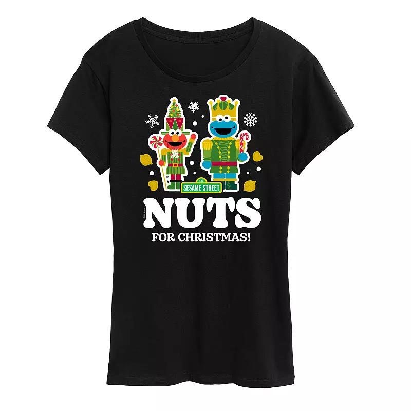 Women's Sesame Street Nuts For Christmas Graphic Tee, Girl's,  Product Image