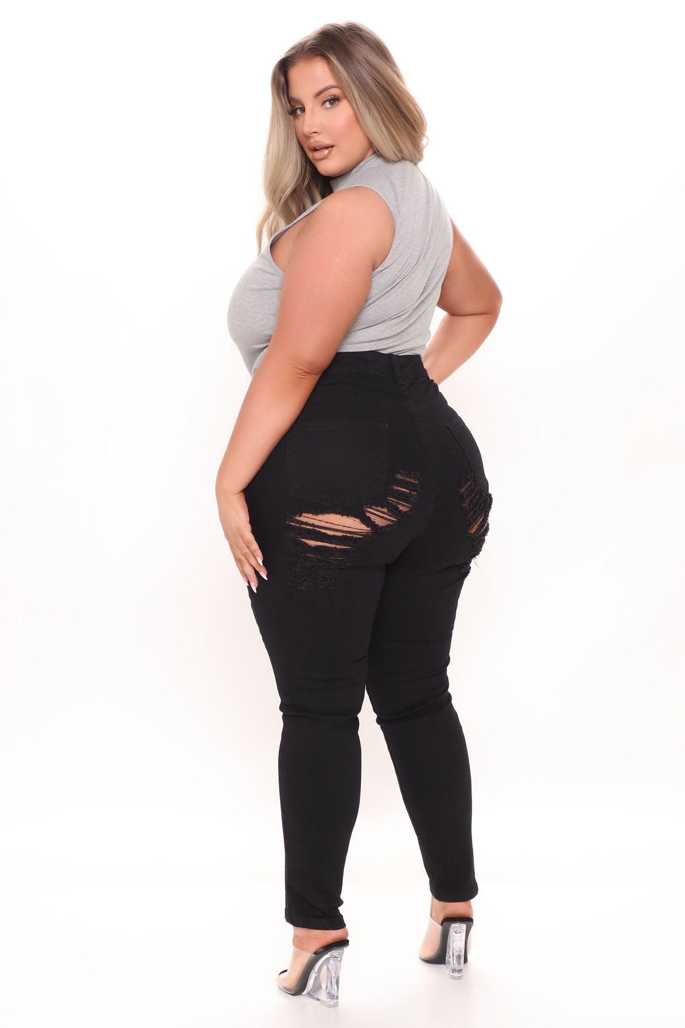 All The Booty Ripped Skinny Jeans - Black Product Image