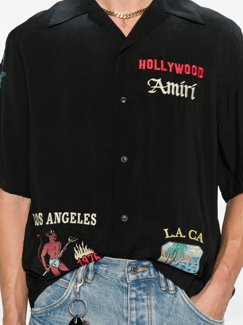 embroidered-details short-sleeve shirt Product Image