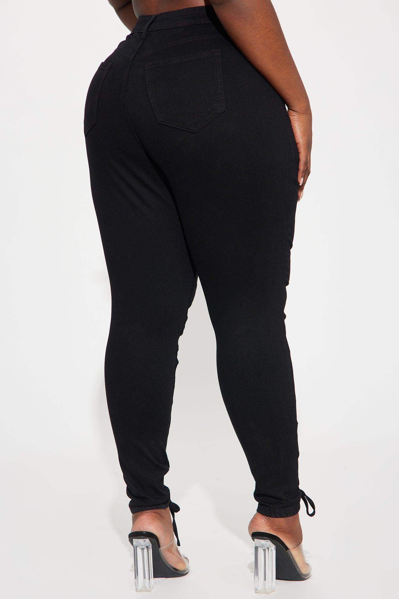 Bottle Service Lace Up Skinny Jeans - Black Product Image