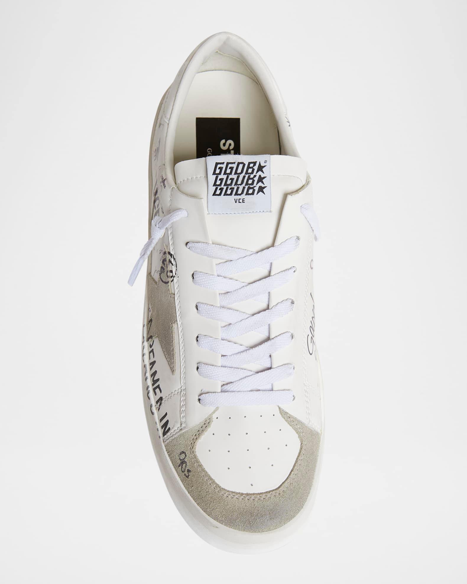 Men's Stardan Graffiti Leather Low-Top Sneakers Product Image