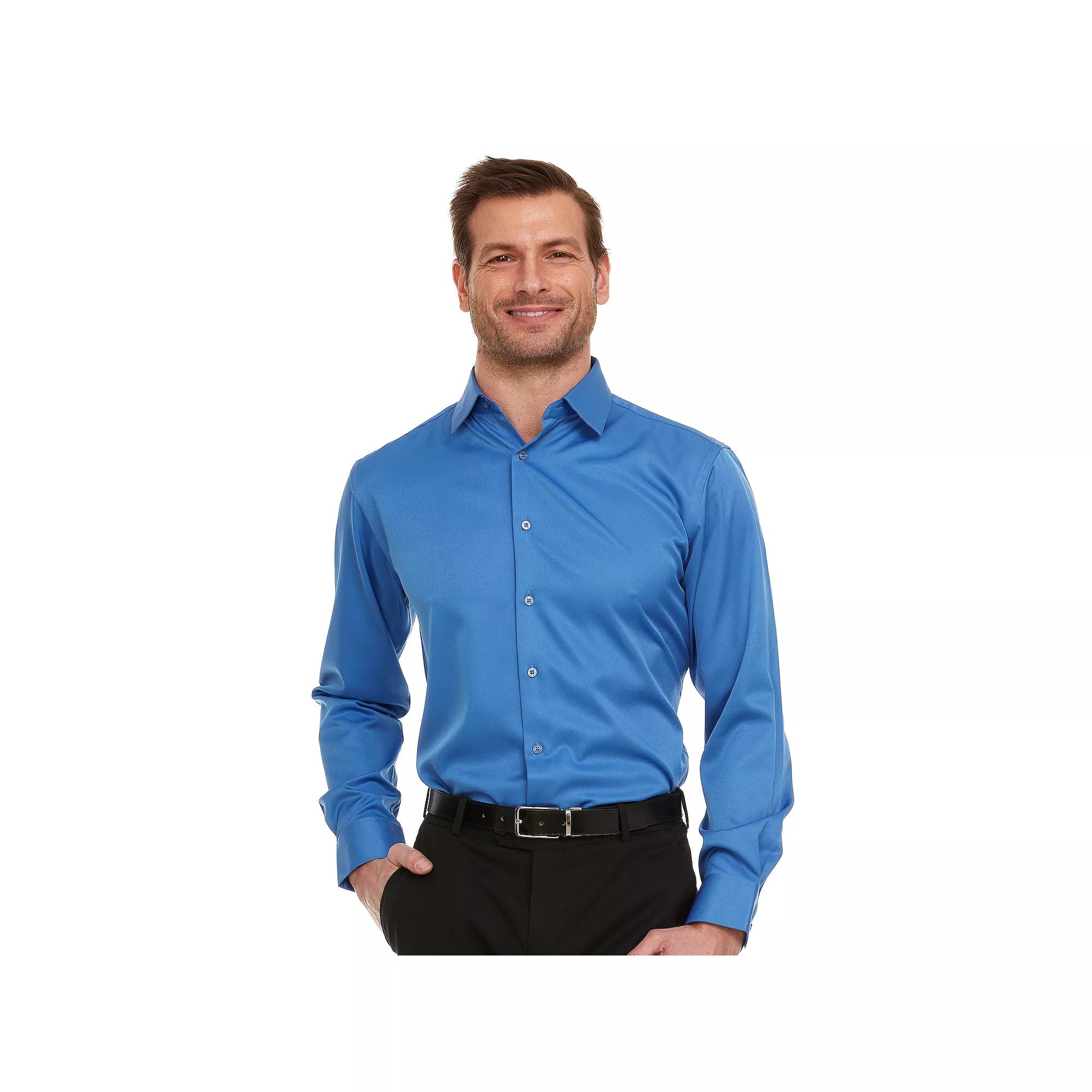 Men's Geoffrey Beene Slim-Fit Sateen Stretch Dress Shirt,  Product Image