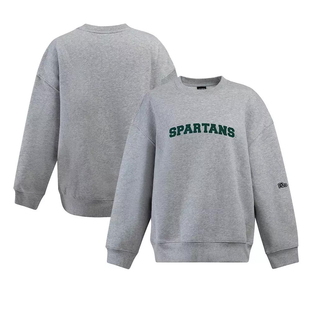 Women's Hype and Vice Heather Gray Michigan State Spartans Offside Pullover Sweatshirt, Size: Medium, Grey Product Image