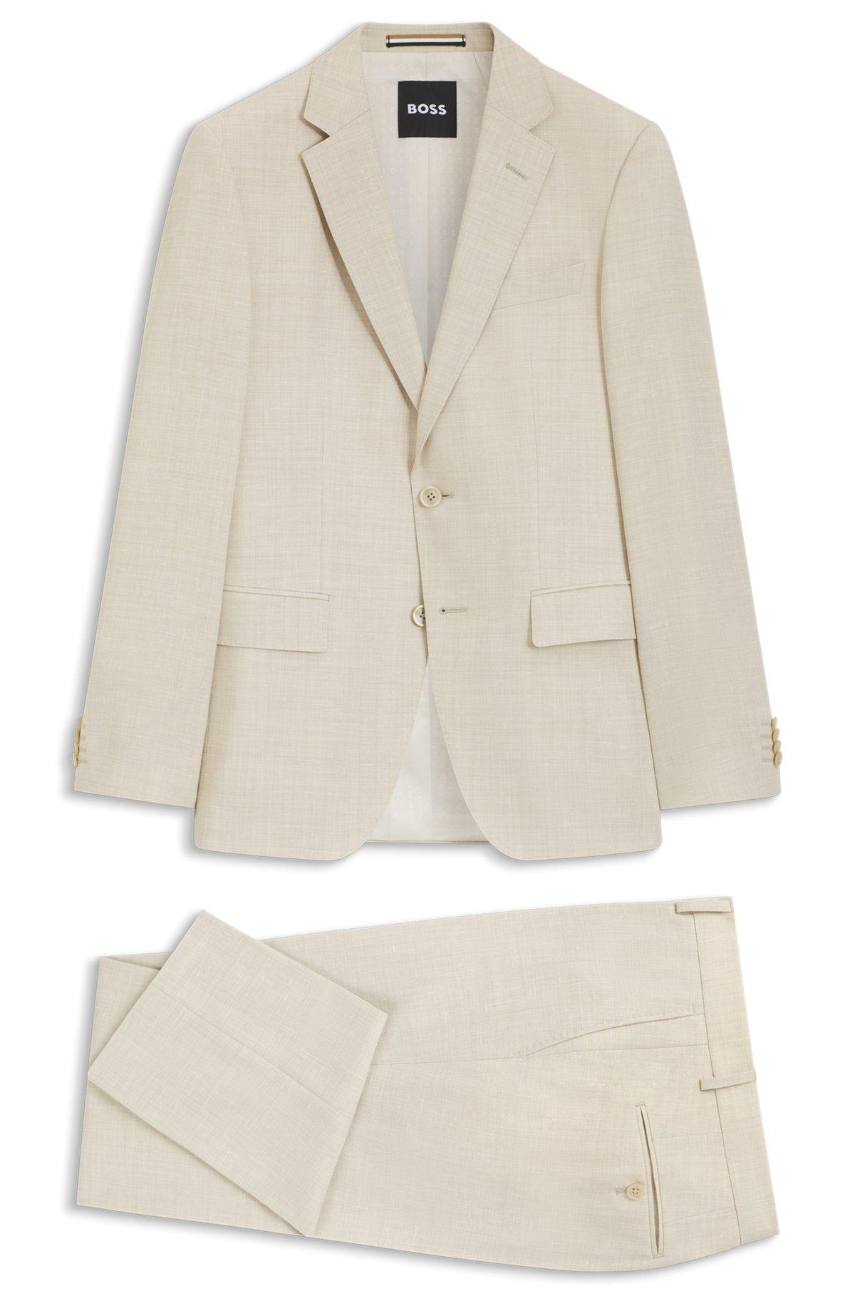 Two-piece slim-fit suit in micro-patterned cloth Product Image