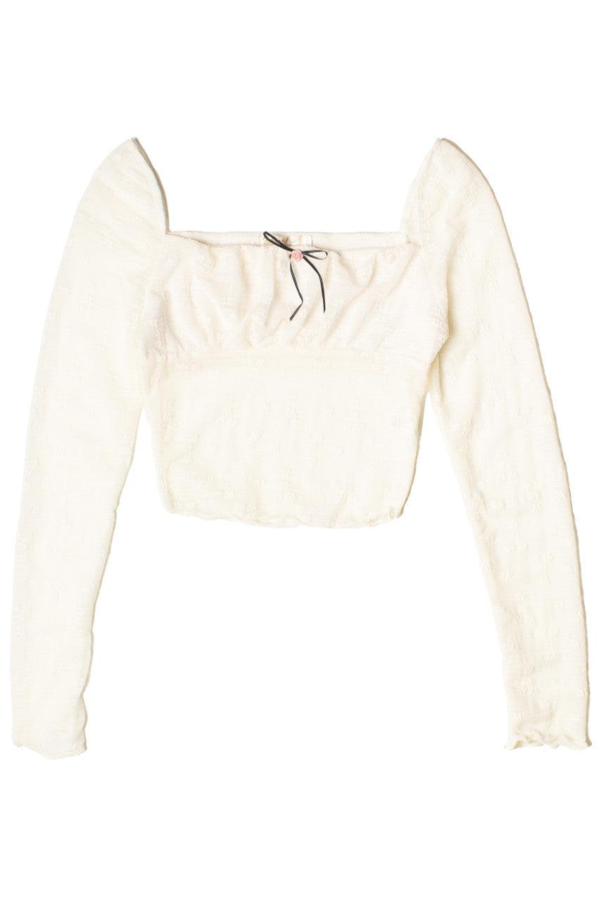 Milkmaid Rosette Bow Long Sleeve Top Product Image