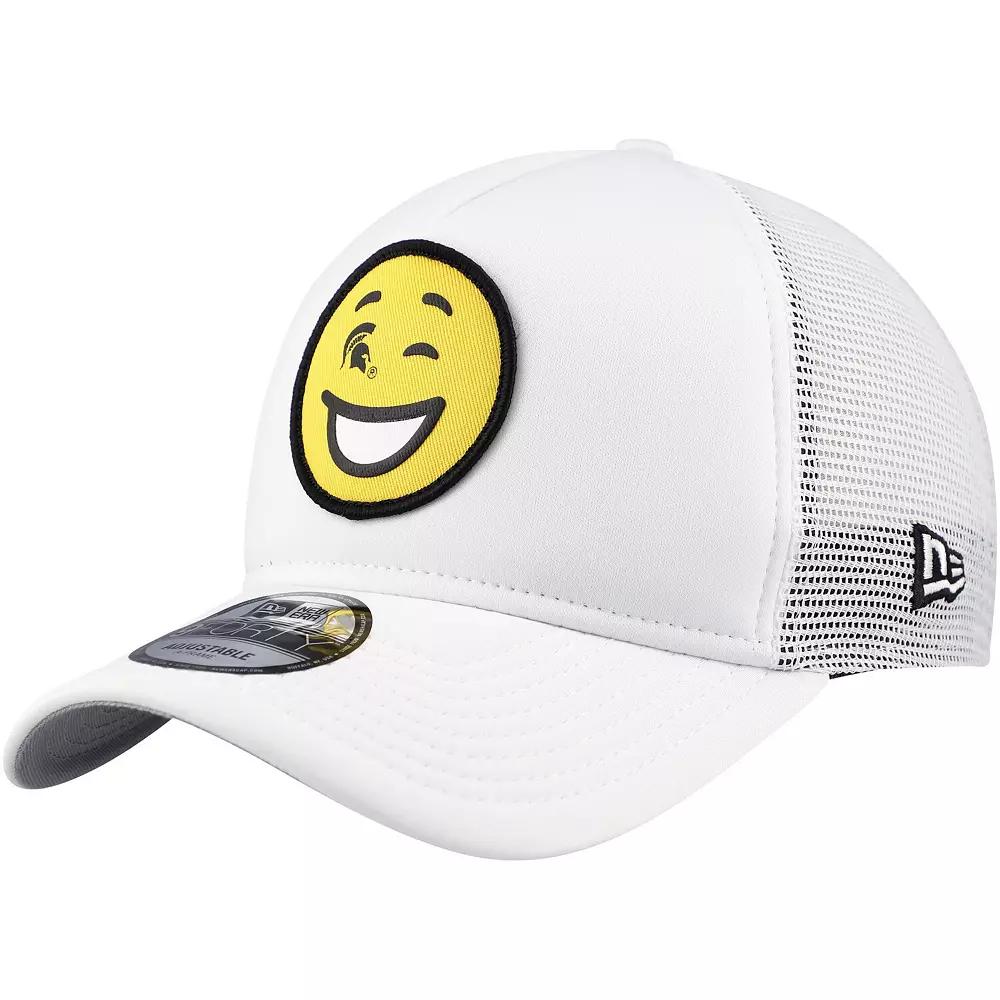 Men's New Era White Michigan State Spartans Wink Foam Trucker Adjustable Hat Product Image